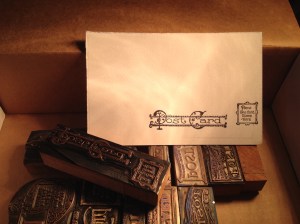 Vintage type cut used to make contemporary post card.