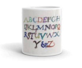 Calligraphic Alphabet Mug